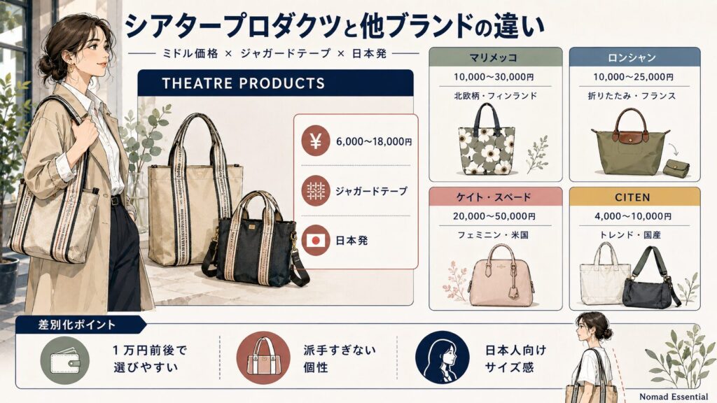 シアタープロダクツと他レディースブランドの違い