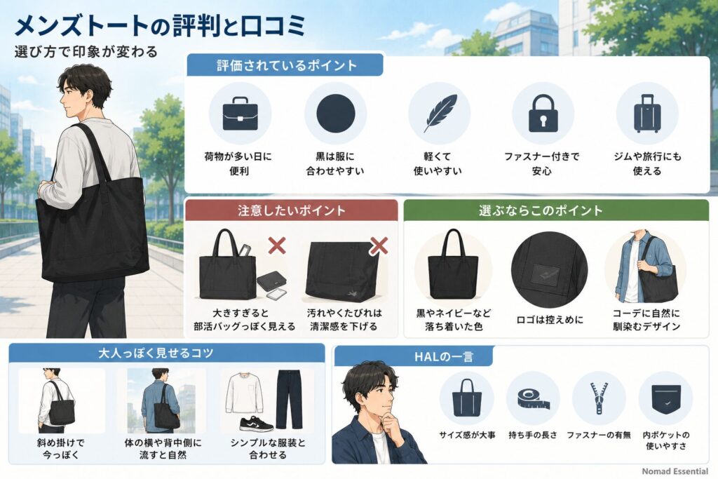 メンズトートの評判と口コミ