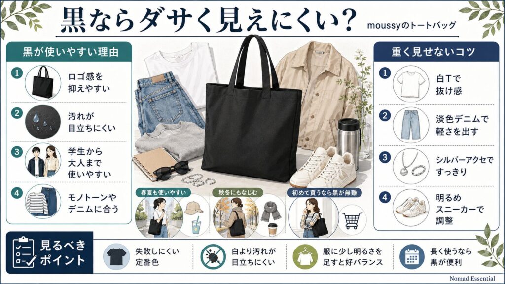 黒ならダサく見えにくい？