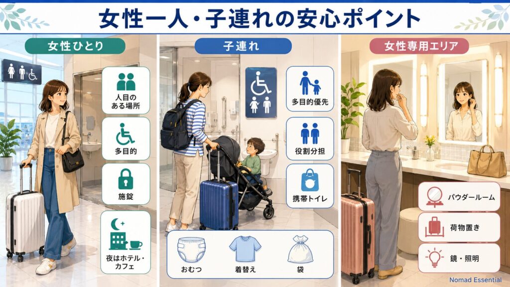 女性一人・子連れでの安心ポイント