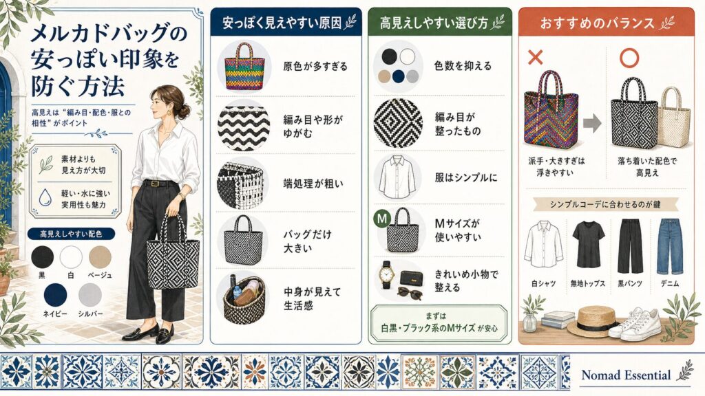 メルカドバッグの安っぽい印象を防ぐ方法