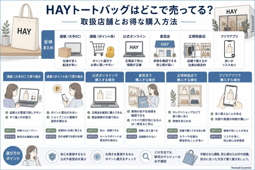 HAYトートバッグはどこで売ってる？取扱店舗とお得な購入方法