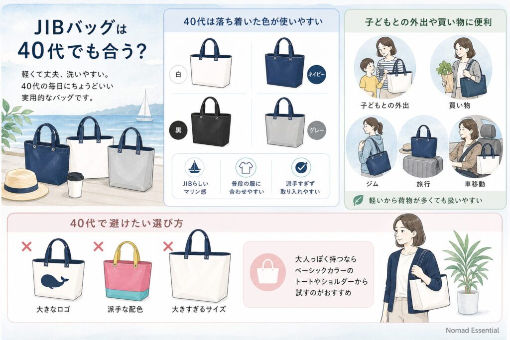 JIBのバッグは40代でも合う？