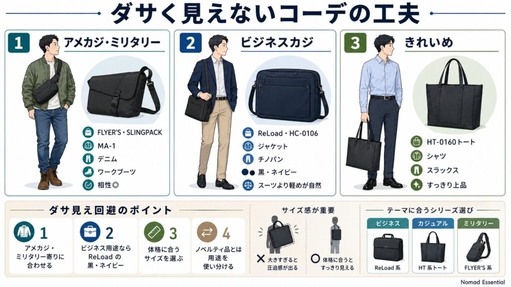 ダサく見えないコーデの工夫