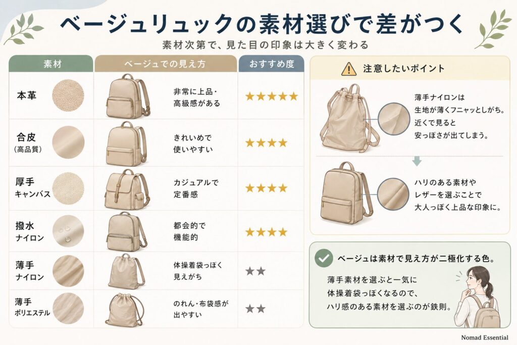 安っぽく見えてしまう素材選び