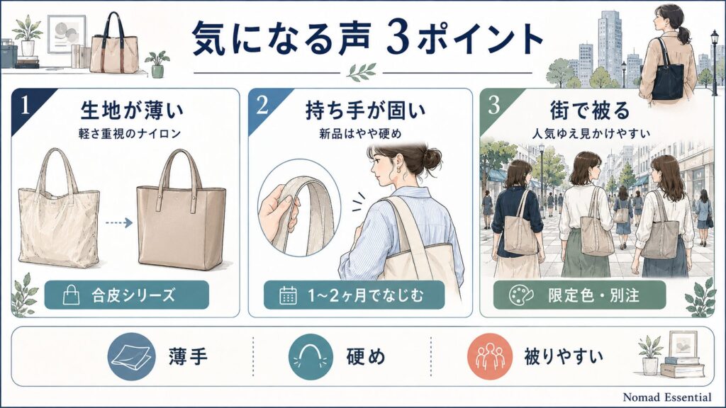 ネガティブな口コミ・気になる声
