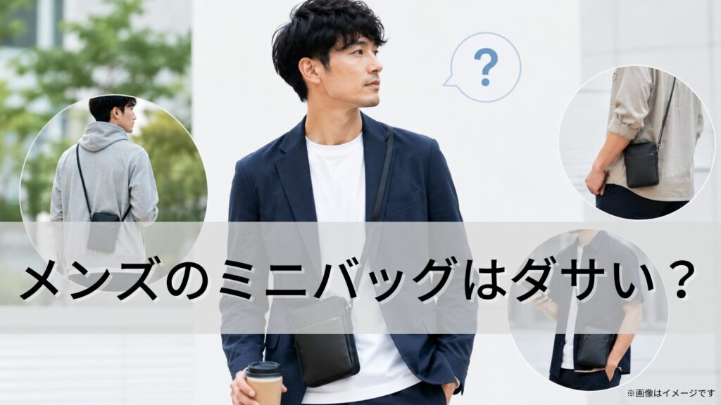 メンズのミニバッグはダサい？