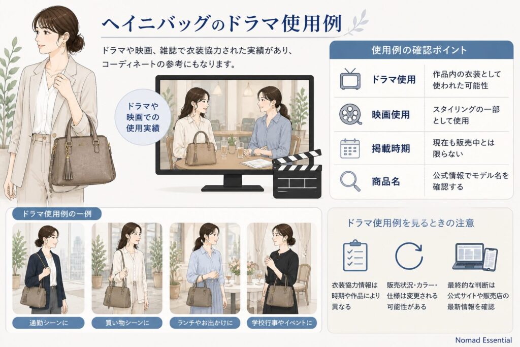 ヘイニバッグのドラマ使用例
