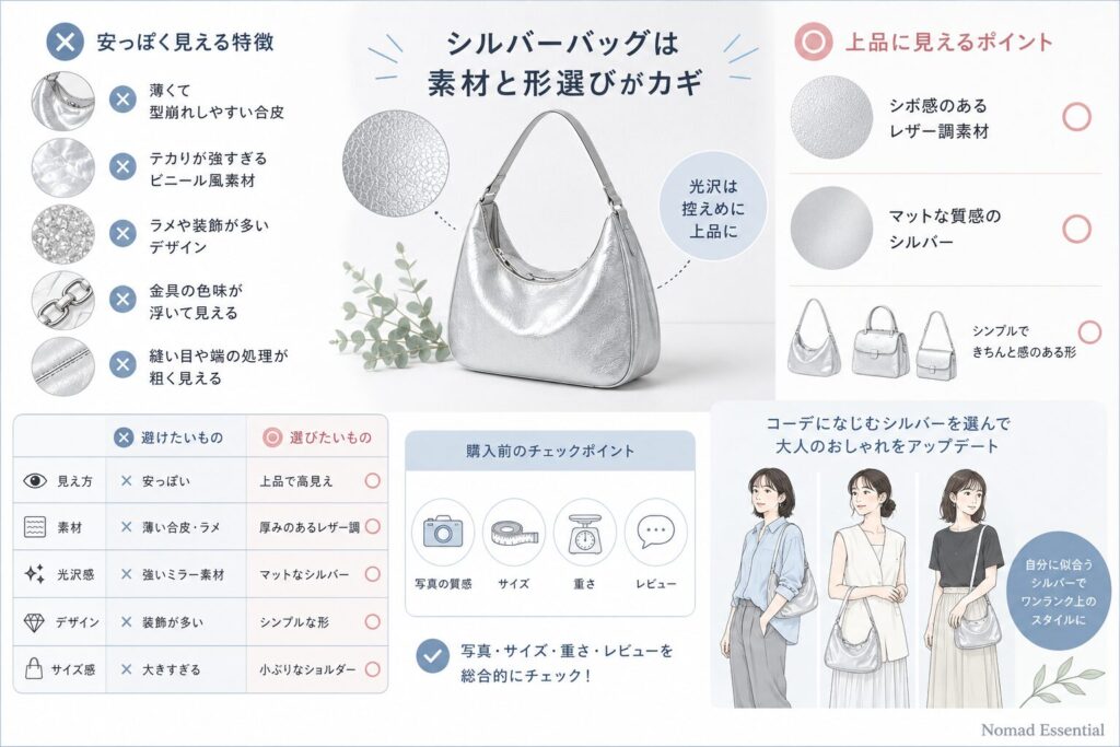 シルバーバッグの安っぽい特徴