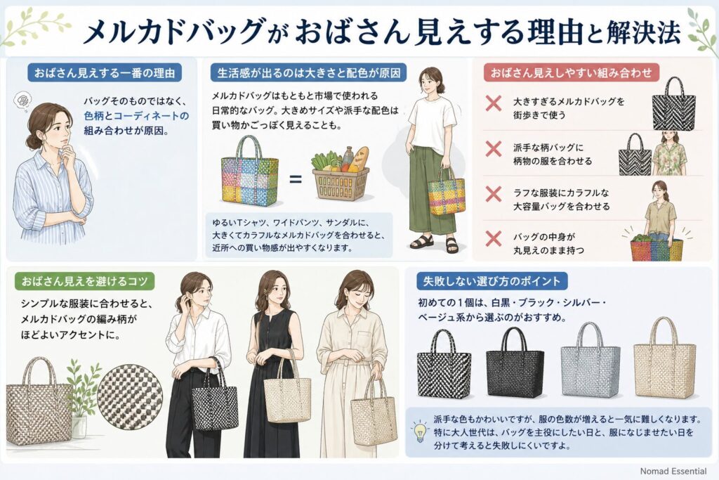 メルカドバッグがおばさん見えする理由