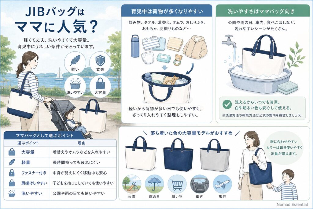 JIBのバッグはママに人気？