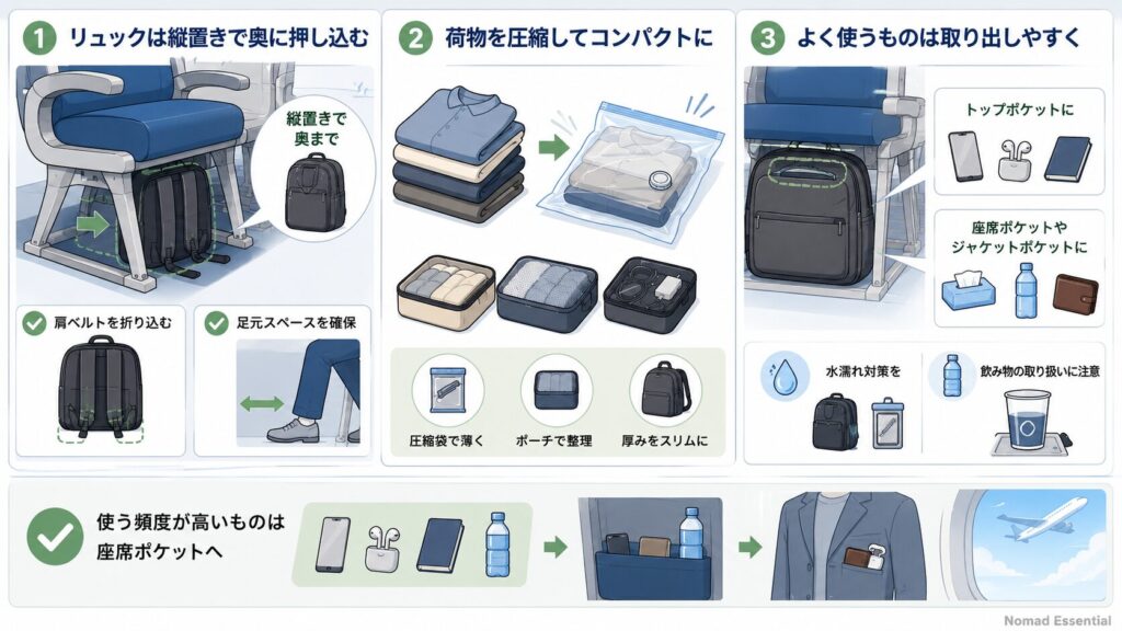 座席下のスペースを最大限活用するコツ