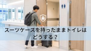 スーツケースを持ったままトイレはどうする?