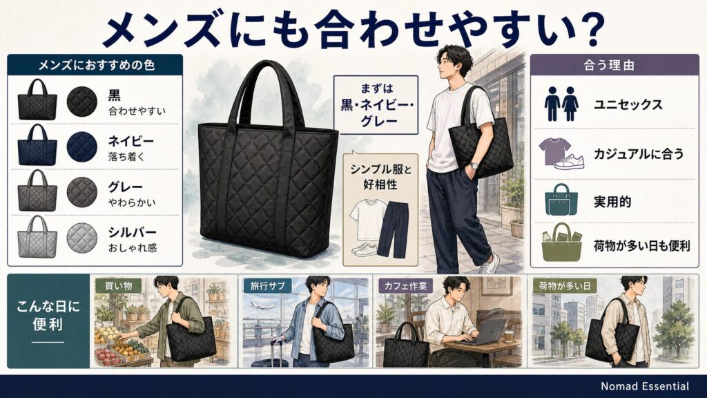 メンズにも合わせやすい？