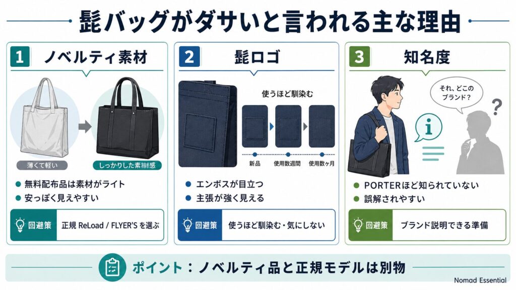 髭バッグがダサいと言われる主な理由