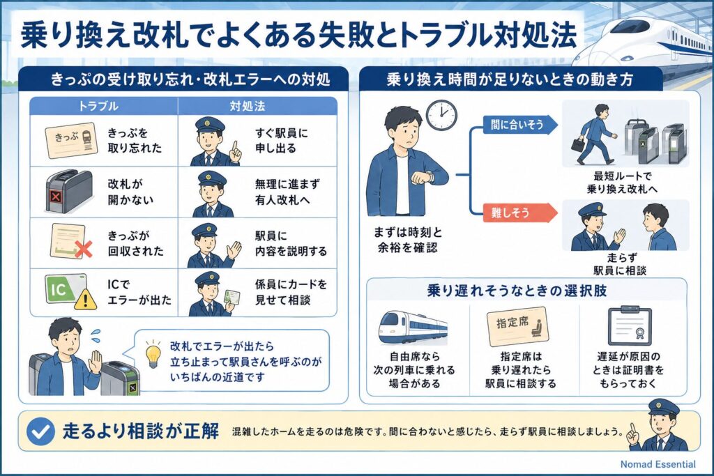 乗り換え改札でよくある失敗とトラブル対処法