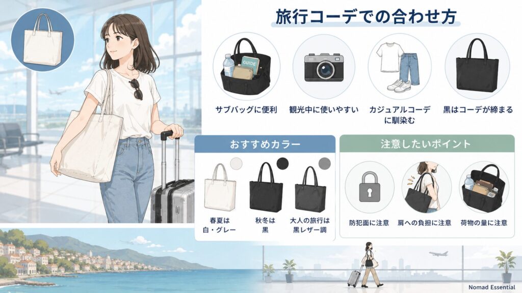 旅行コーデでの合わせ方