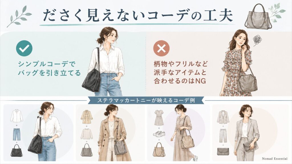 ださく見えないコーデの工夫