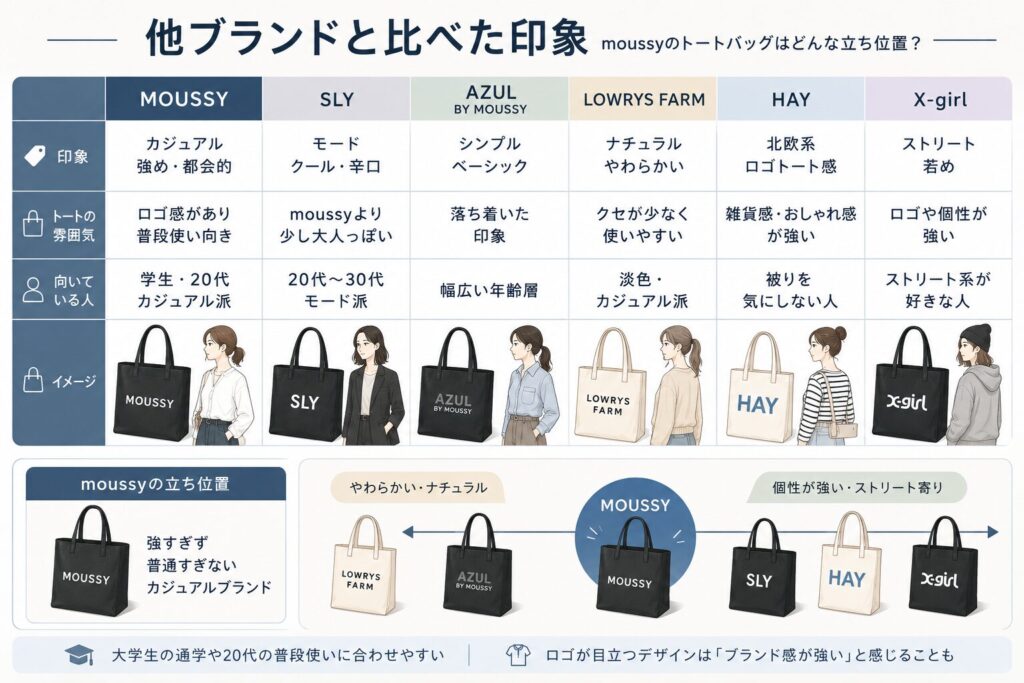 他ブランドと比べた印象