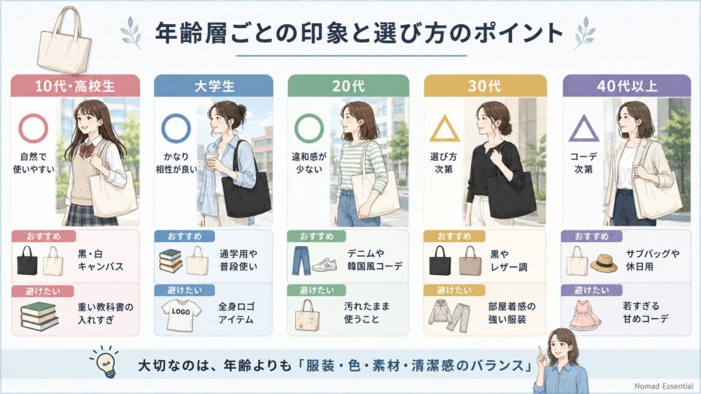 年齢層ごとの印象