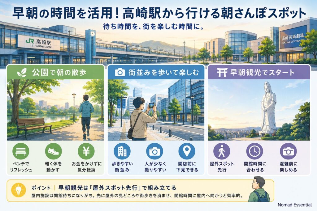 早朝の時間を活用!高崎駅から行ける朝さんぽスポット