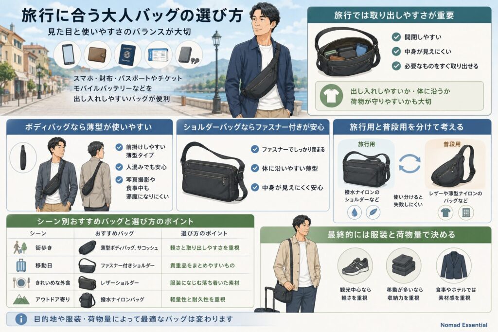 旅行に合う大人バッグの選び方