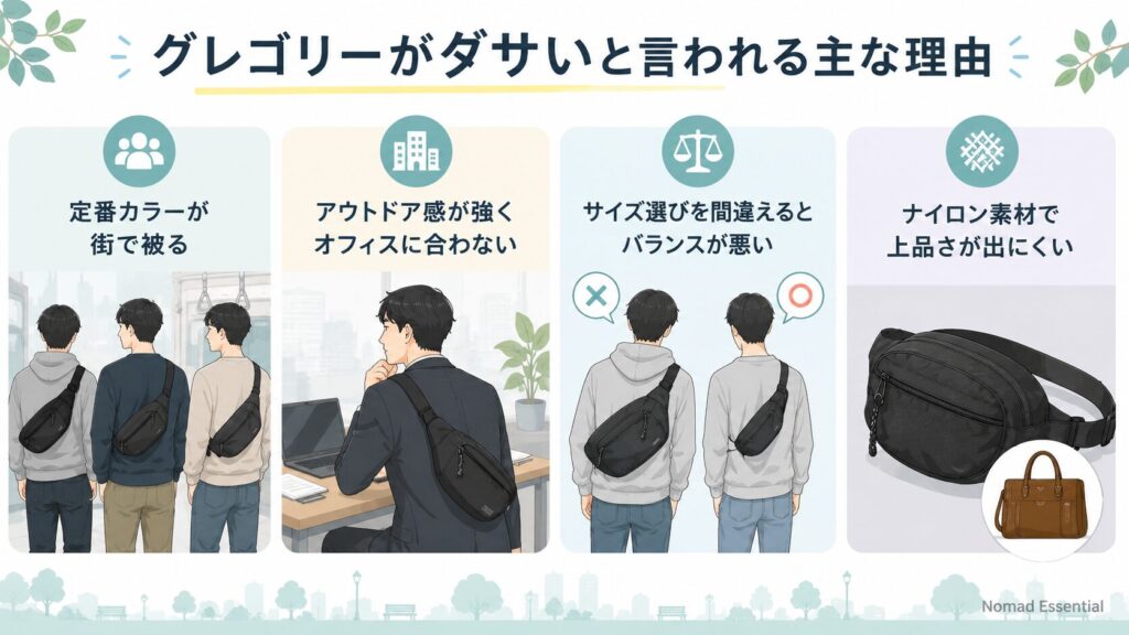 グレゴリーがダサいと言われる主な理由