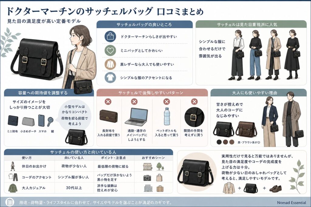 サッチェルバッグの口コミ