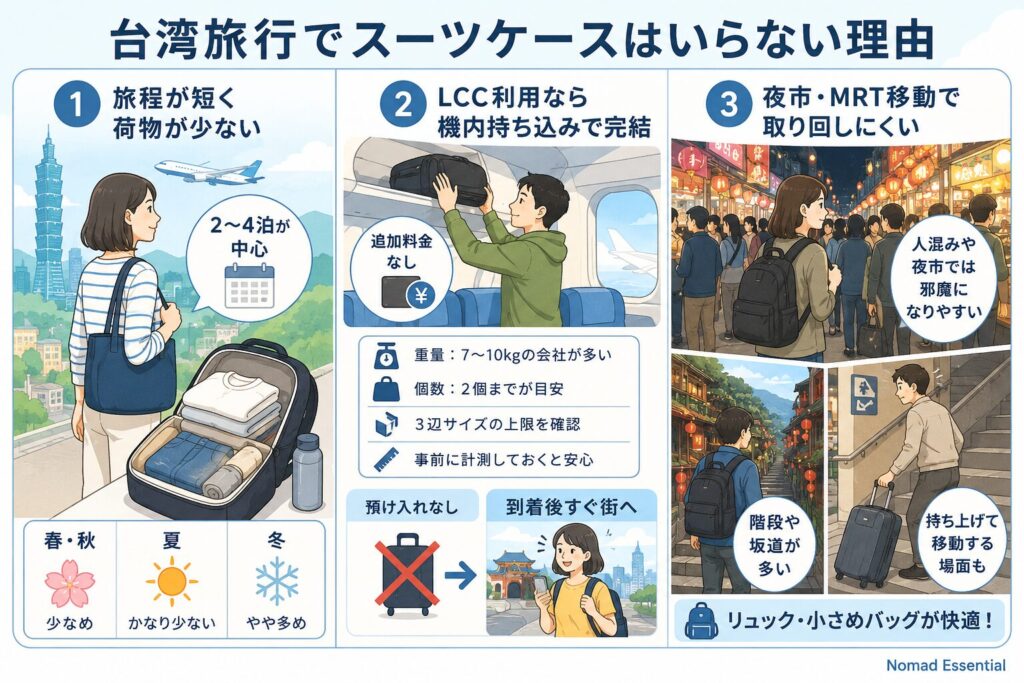 台湾旅行で「スーツケースはいらない」と言われる理由
