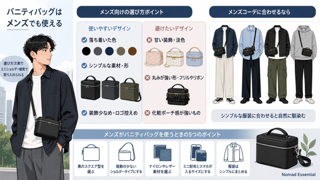 バニティバッグはメンズでも使えるのか