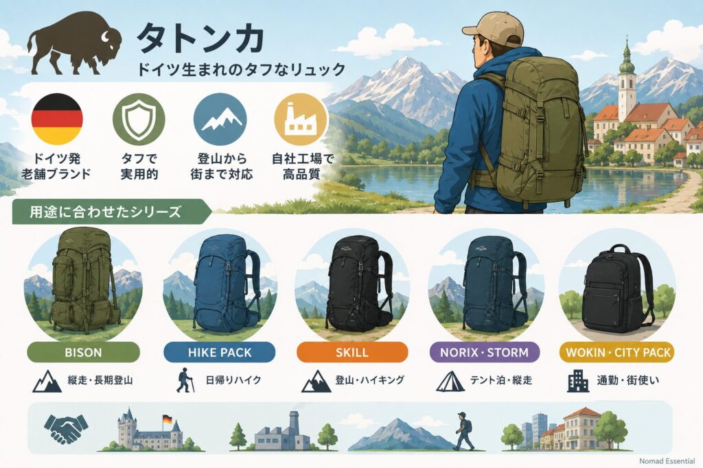 タトンカ（Tatonka）の基本情報とリュックの特徴