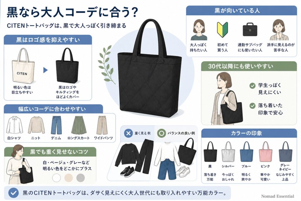 黒なら大人コーデに合う？