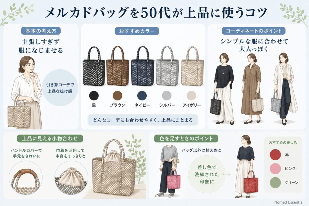 メルカドバッグを50代が上品に使うコツ