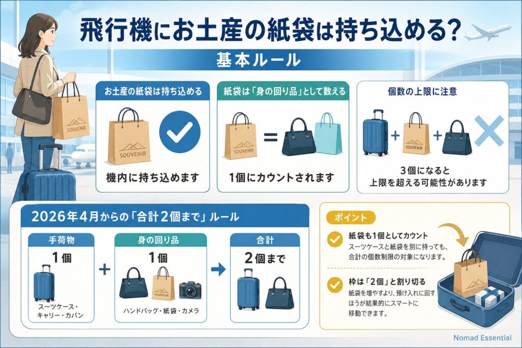 飛行機にお土産の紙袋は持ち込める?基本ルール