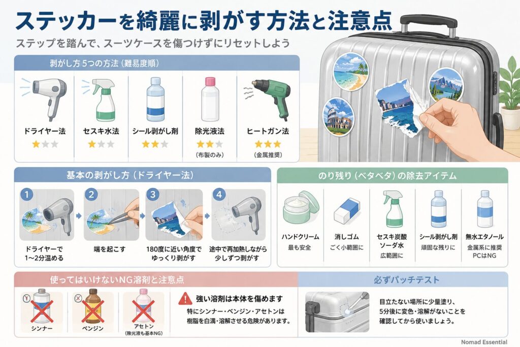 ステッカーを綺麗に剥がしたい時の方法と注意点