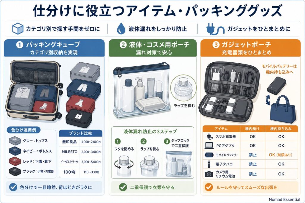 仕分けに役立つアイテム・パッキンググッズ