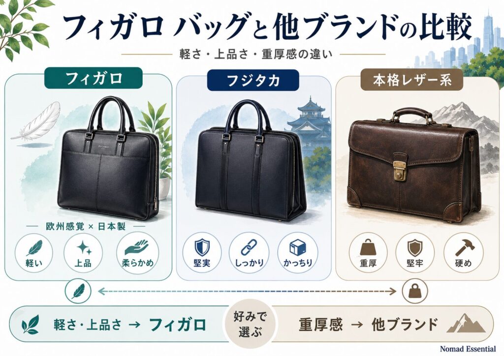フィガロ バッグと他ブランドの比較