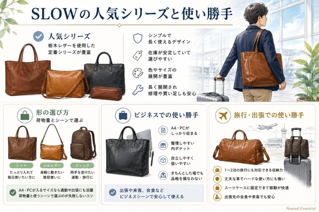 SLOWの人気シリーズと使い勝手