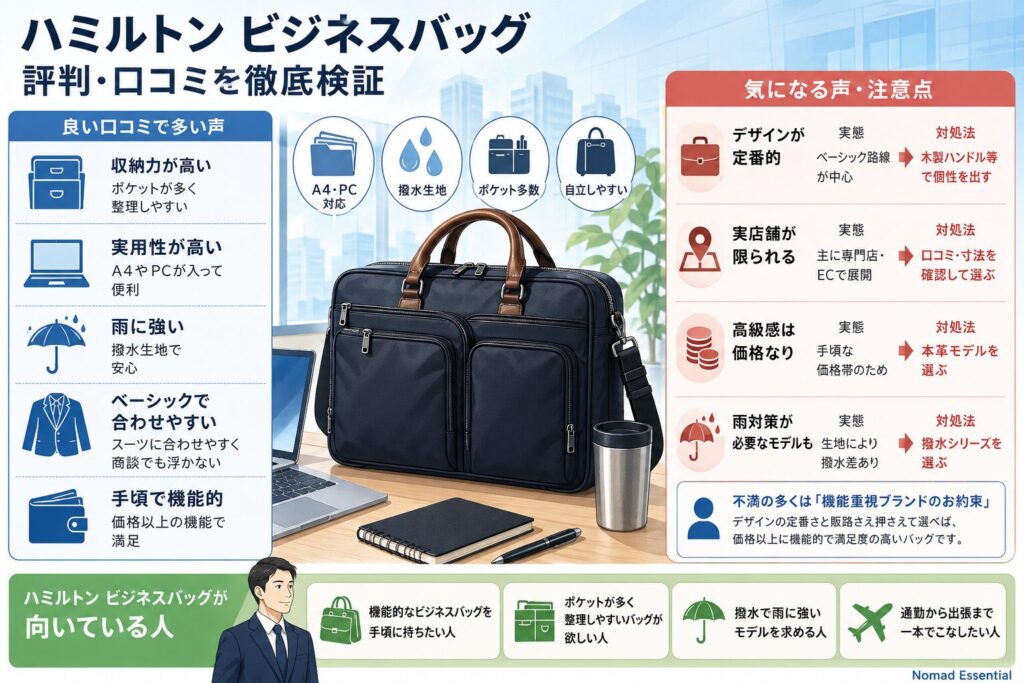 ハミルトン ビジネスバッグの評判・口コミを徹底検証