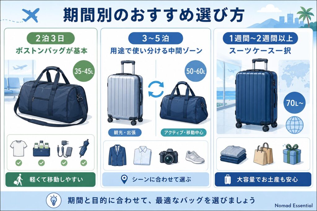 期間別のおすすめ選び方