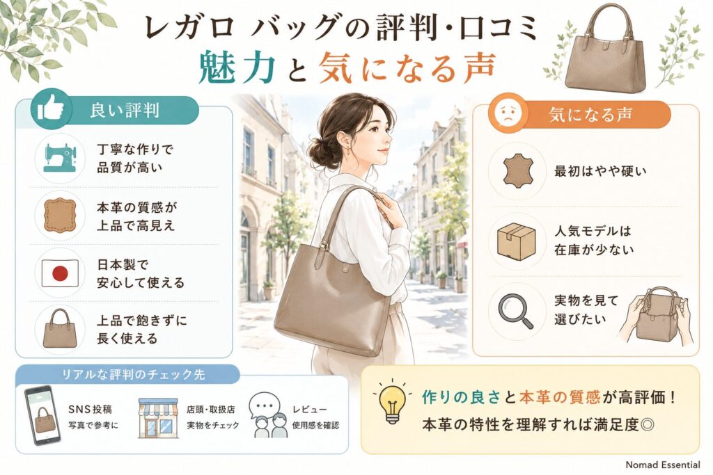 レガロ バッグの評判・口コミからわかる魅力と気になる声