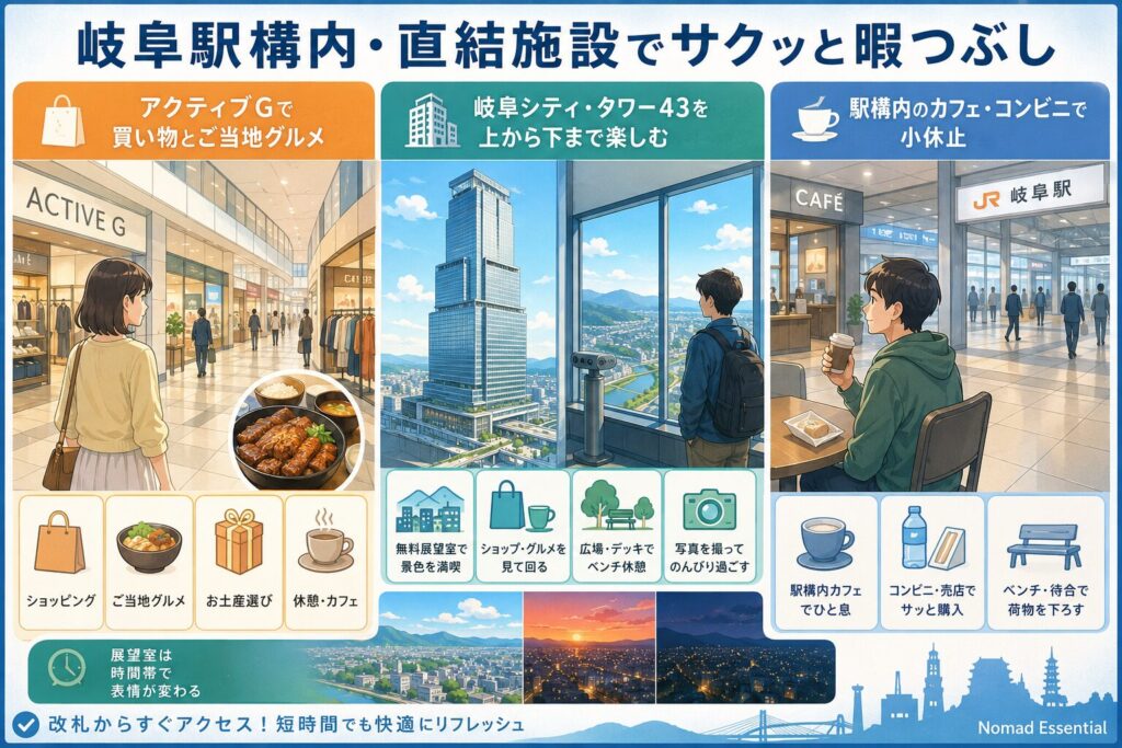 岐阜駅構内・直結施設でサクッと暇つぶし