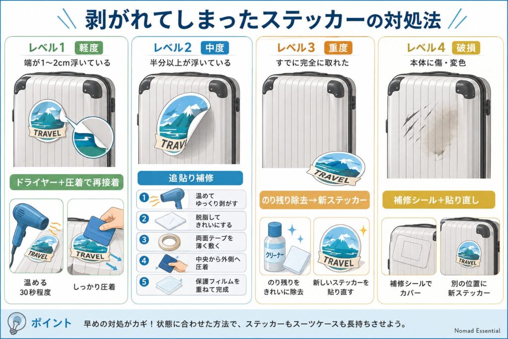 剥がれてしまったステッカーの対処法