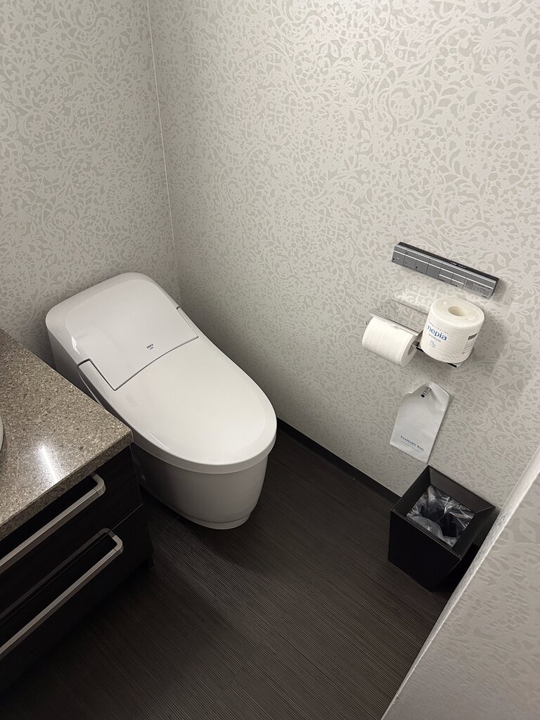 洗面の横にトイレがあります。個人的には、トイレもドアで仕切られているともっと良いなと感じました。2〜3日程度の使用や清掃頻度を考えると気にならないレベルではあります。