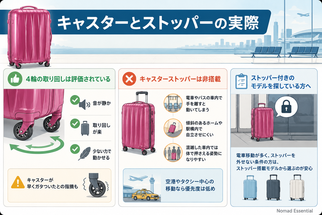 キャスターとストッパーの実際