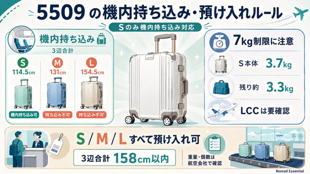 5509 の機内持ち込み・預け入れルール