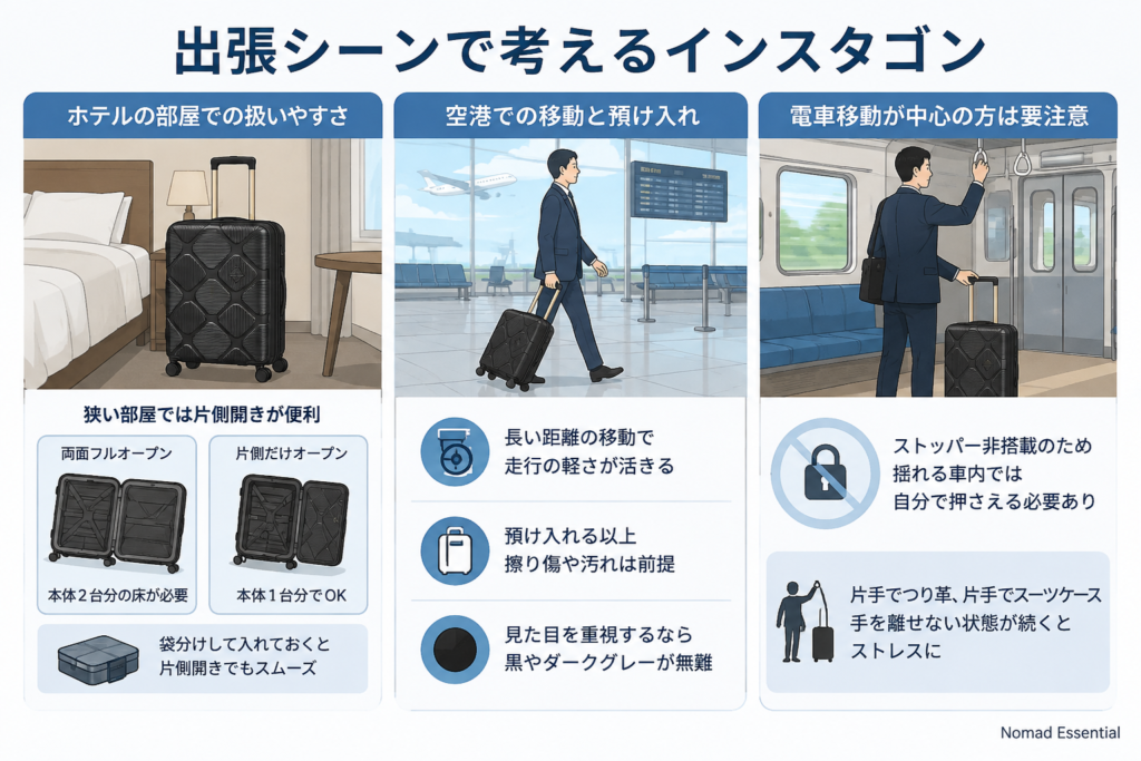 出張と旅行の場面から考えるインスタゴン