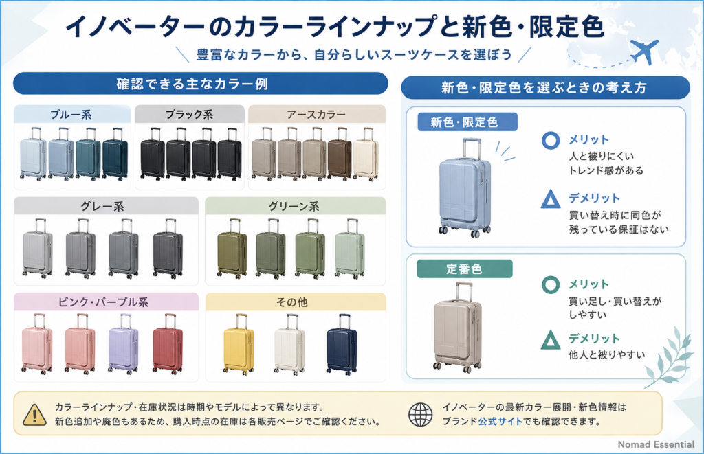 イノベーターのカラーラインナップと新色・限定色