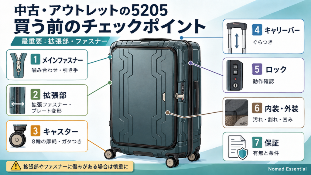 中古・アウトレットの5205を買うときのチェックポイント