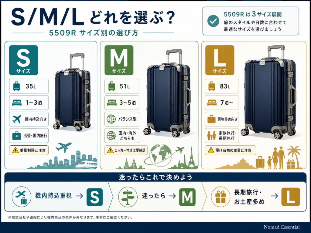 S/M/L のどれを選ぶ? サイズ別の判断基準